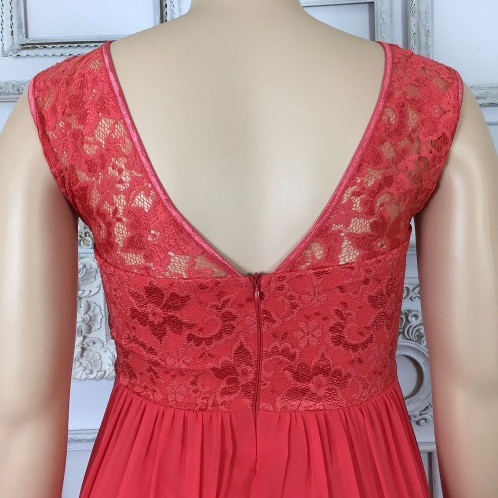 Filly Fair | Coral Lace Boat Neck Low Back Dress - Picture 5 of 8